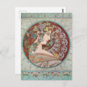 Ivy Goddess Mucha Postkarte (Vorne/Hinten)