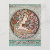 Ivy Goddess Mucha Postkarte (Vorderseite)