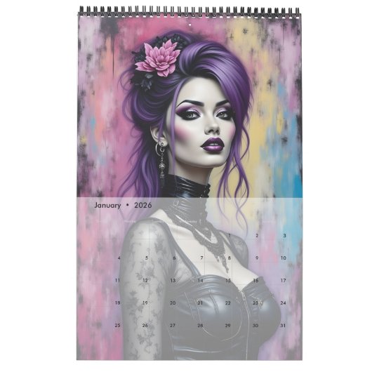 Ivy Gothic Fashion Collvable Art Calendar Kalender (Jan 2026)