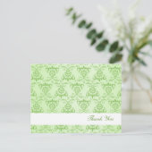 Ivy Green French Damask "Danke" Postkarte (Stehend Vorderseite)