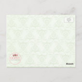 Ivy Green French Damask "Danke" Postkarte (Rückseite)