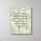 Ivy Greenery Pattern John 3:16 Bible Verse Art Leinwanddruck (Vorderseite)