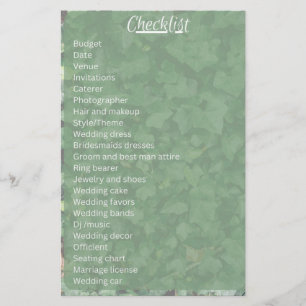 Ivy Hochzeit Checkliste Briefpapier