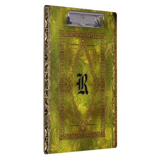 Ivy Jordshire Old Book Elegant Style Monogramm Klemmbrett (Rechts)
