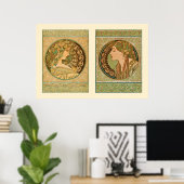 Ivy Laurel Fashion Portraits Alphonse Mucha Poster (Heimbüro)