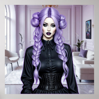 Ivy Modern Gothic Fantasy Pinup Poster