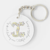 Ivy monogram Letter I name and Bedeutung keyring Schlüsselanhänger (Rückseite)