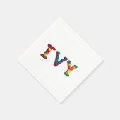 Ivy Name in lebendigem Häkelmuster Serviette (Ecke)