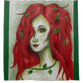 Ivy Nymph Redhead Frau Pixie Fantasy Art Duschvorhang (Vorderseite)