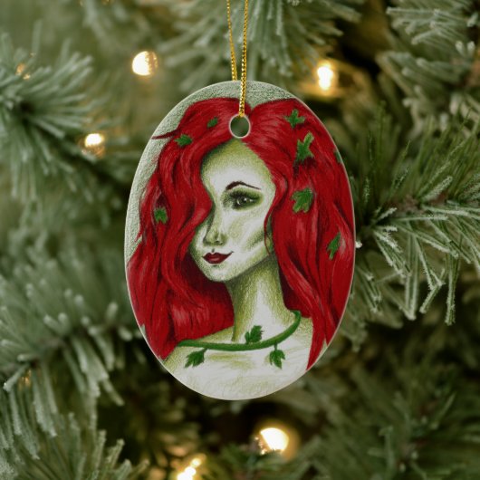 Ivy Nymph Redhead Frau Pixie Fantasy Art Keramikornament (Baum)