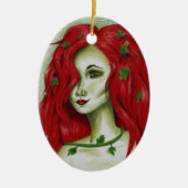 Ivy Nymph Redhead Frau Pixie Fantasy Art Keramikornament (Vorne)