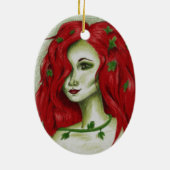 Ivy Nymph Redhead Frau Pixie Fantasy Art Keramikornament (Hinten)