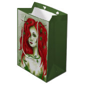 Ivy Nymph Redhead Frau Pixie Fantasy Art Mittlere Geschenktüte (Vorderseite Schrägansicht)