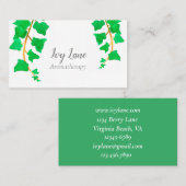 Ivy Pflanze Botanisches Wasserfarben Grün Visitenkarte (Vorne/Hinten)