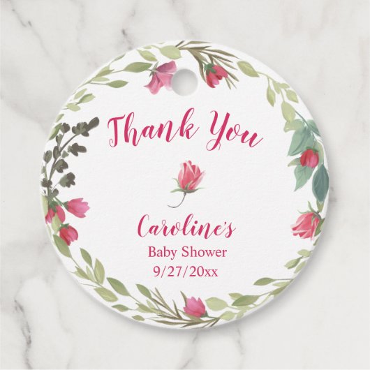 Ivy Rose Baby Dusche Vielen Dank Geschenkanhänger (Vorderseite)