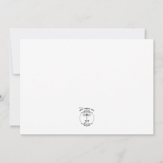 Ivy & Sage Monogram Wedding Dankeskarte (Rückseite)