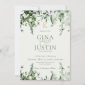 Ivy & Sage Monogram Wedding Einladung (Vorderseite)
