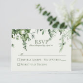 Ivy & Sage Wedding RSVP Karte (Stehend Vorderseite)