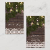 Ivy & String Lights Mason Jar Rustikal Elegante Ch Visitenkarte (Vorne/Hinten)