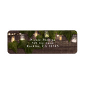 Ivy & String Lights Mason Jar Rustikale Einladung (Vorne)