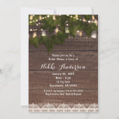 Ivy & String Lights Mason Jar Rustikale Einladunge Einladung (Vorderseite)