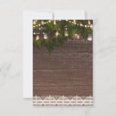 Ivy & String Lights Mason Jar Rustikale Tischnumme Einladung (Rückseite)