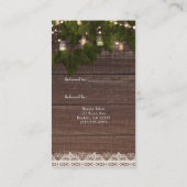 Ivy String Lights Mason Jar Rustikale Vermittlung Empfehlungskarte (Rückseite)