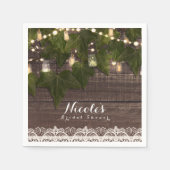 Ivy & String Lights Mason Jar Rustikaler Empfang Serviette (Vorderseite)