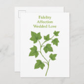 Ivy — Treue, Zuneigung, Hochzeit-Liebe Einladungspostkarte (Vorne/Hinten)