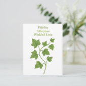 Ivy — Treue, Zuneigung, Hochzeit-Liebe Einladungspostkarte (Stehend Vorderseite)