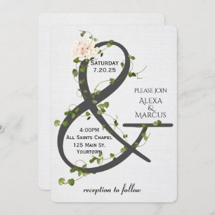 Ivy und Ampersand Hochzeit Einladung