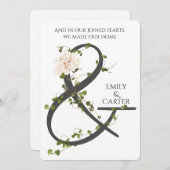 Ivy und Ampersand Hochzeit Einladung (Vorne/Hinten)