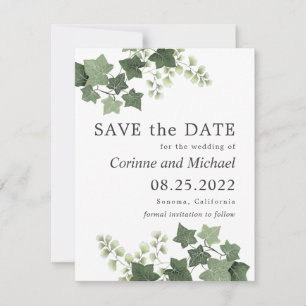 Ivy und Fern Greenerity Wedding Save the Date