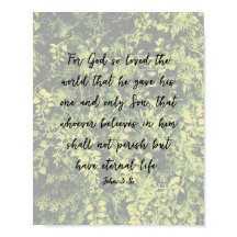 Ivy Verlasse Grünes Muster John 3:16 Bibelkunst