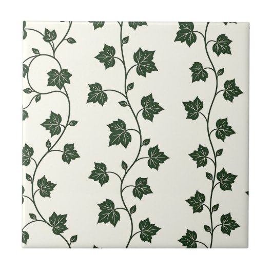 Ivy Vine Seamless Pattern Classic Green Fliese (Vorderseite)
