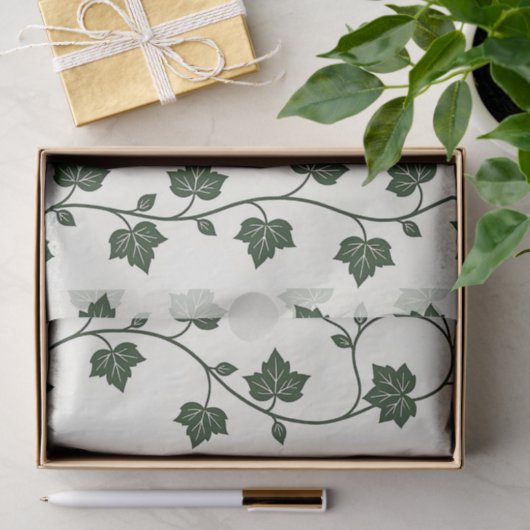 Ivy Vine Seamless Pattern Classic Green Seidenpapier (Geschenk)