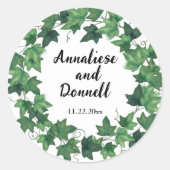 Ivy Wedding Runder Aufkleber (Vorderseite)