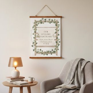 Ivy Wrapped Flowers Tapestry Wandteppich Mit Holzrahmen