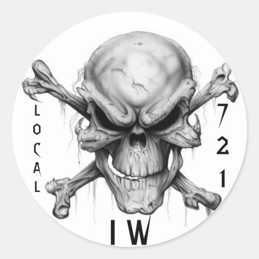 IW SKULL & CrossBones, LOKAL, 721 Runder Aufkleber (Vorderseite)