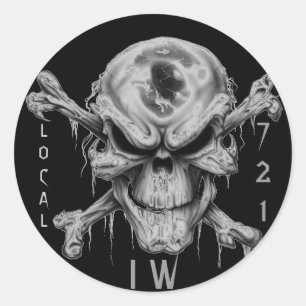 IW SKULL & CrossBones, LOKAL, 721 Runder Aufkleber
