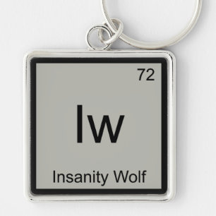 Iw - Wahnsinns-Wolf Chemie-Element-Symbol Meme T Schlüsselanhänger