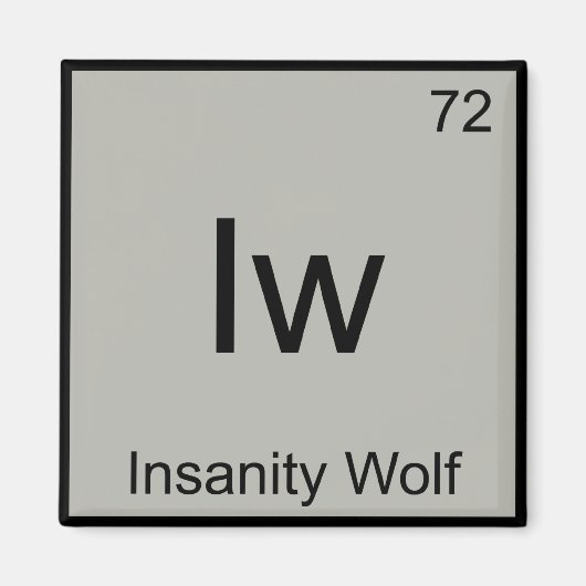 Iw — Wundity Wolf Chemistry Element Symbol Meme T Magnet (Vorne)