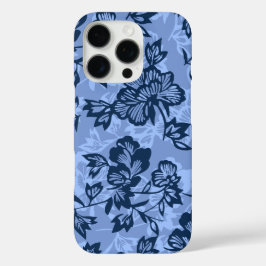 Iwalani Vintag Hawaiian Denim Blue Floral iPhone 16 Pro Hülle