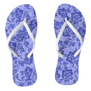 Iwalani Vintag Hawaiian Floral - Lila Badesandalen