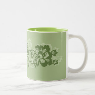 Iwalani Vintag Hawaiian Moss Floral Band Zweifarbige Tasse
