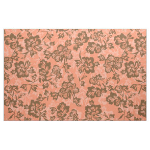 Iwalani Vintag Hawaiian Papaya Floral Stoff
