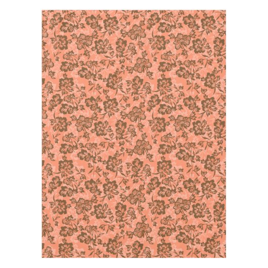 Iwalani Vintag Hawaiian Papaya Floral Tischdecke (Vorderseite)