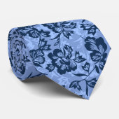 Iwalani Vintage Hawaiian Floral - Blue Krawatte (Gerollt)