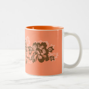 Iwalani Vintage Hawaiian Papaya Floral Band Zweifarbige Tasse