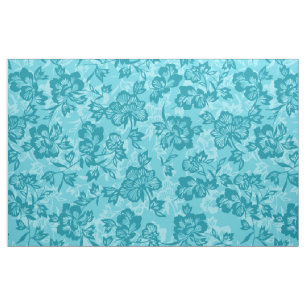 Iwalani Vintages hawaiisches aquamarines Blumen Stoff